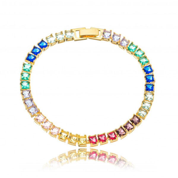 Pulseira Cristais Color Gazin Banhado a Ouro 18K 00015188