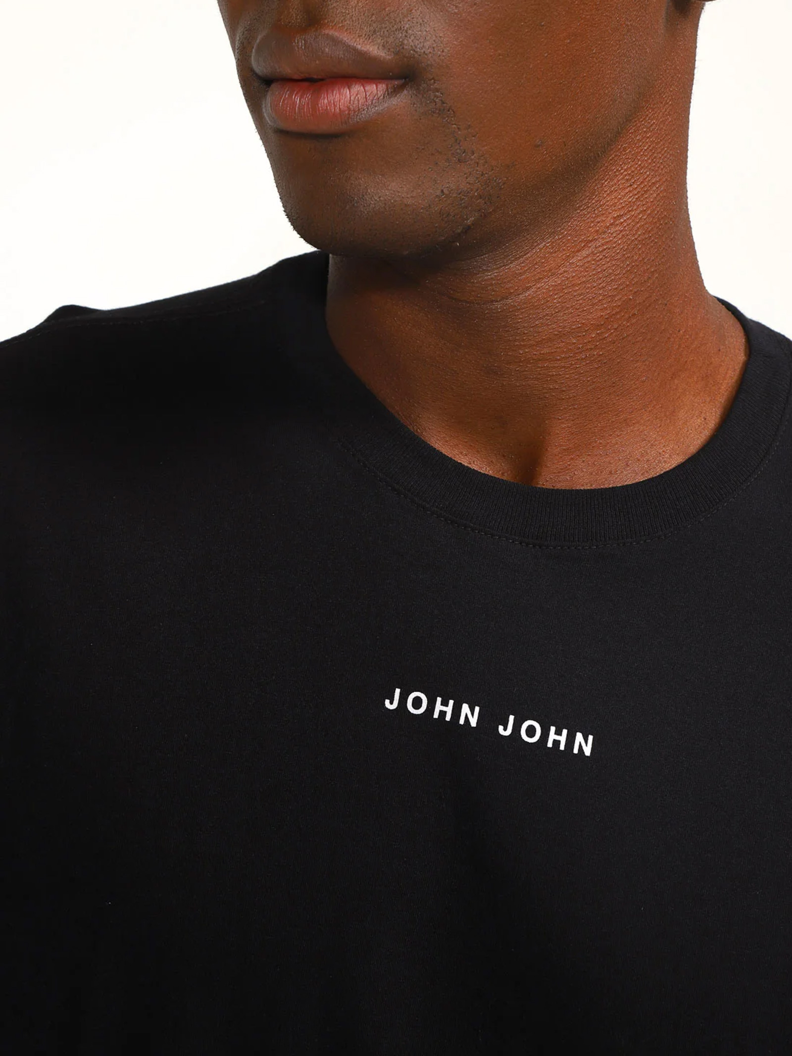 Camiseta John John Estampada Manga Curta Feminina - Preto
