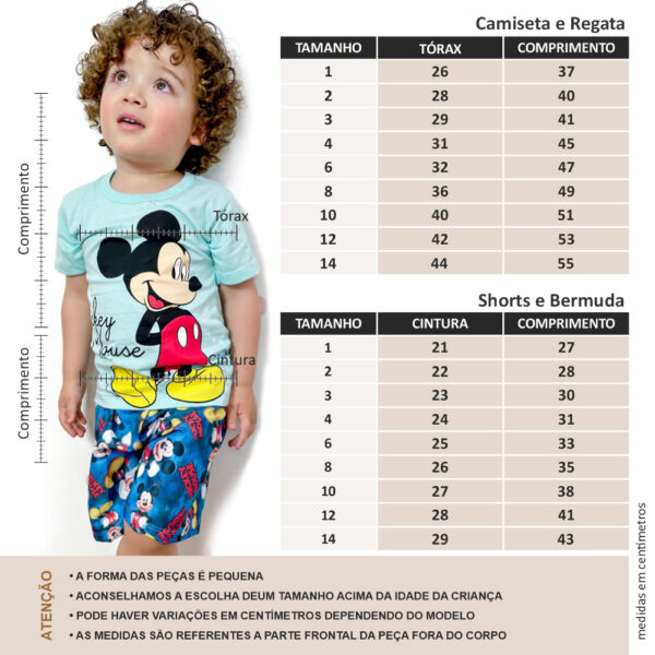 Kit 10 Peças Infantil Personagens Shorts + Camiseta Menino