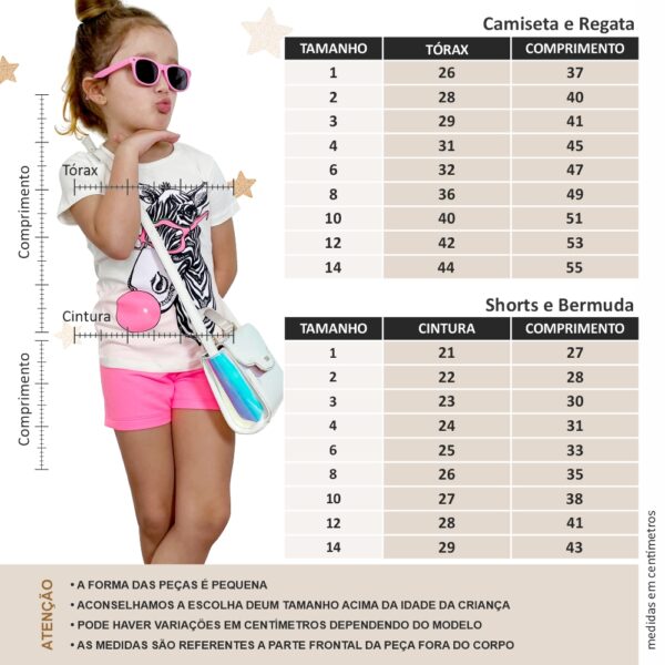 Kit 10 Conjuntos Infantil Menina 20 Peças Camisetas e Shorts