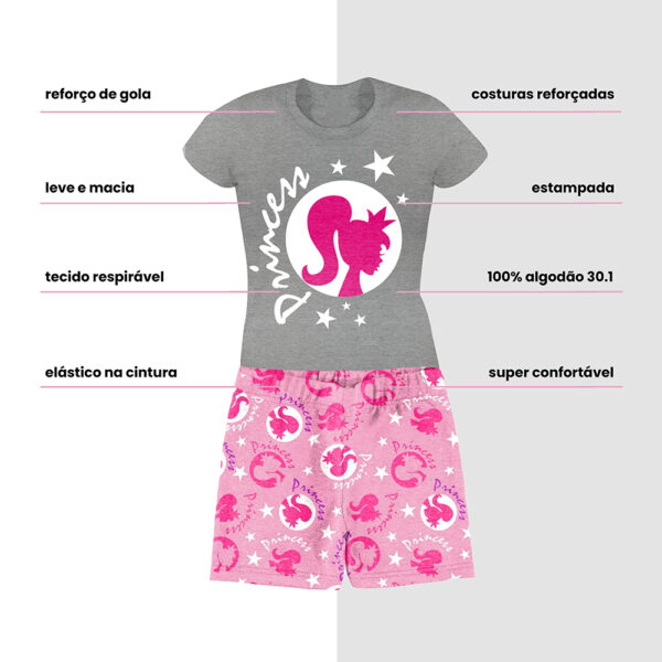 Kit 5 Conjuntos Infantil Menina 10 Peças Camisetas e Shorts